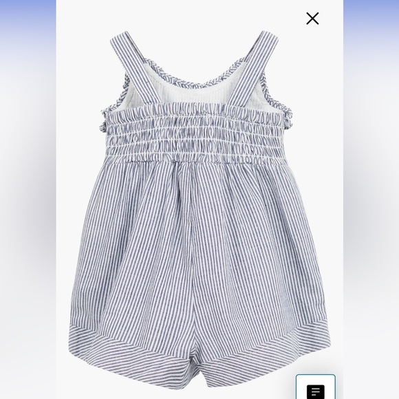 NWOT Pippa & Julie Navy & White Stripe Bow Front Romper Size 18 months - Picture 2 of 8